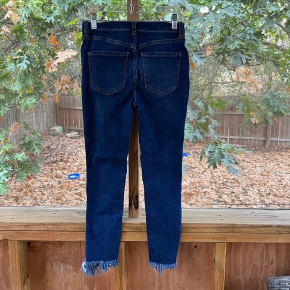 Free People Great Heights Fringe Skinny Jeans Medium Wash Size 27 - Picture 3 of 10